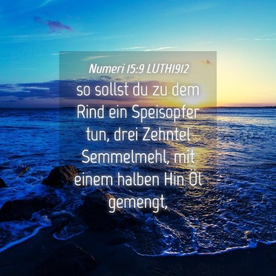 Picture 04 - Numeri 15:9 LUTH1912 - so sollst du zu dem Rind ein Speisopfer tun, drei - Bible Verse Picture