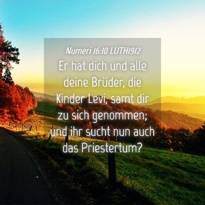 Picture 04 - Numeri 16:10 LUTH1912 - Er hat dich und alle deine Brüder, die Kinder - Bible Verse Picture