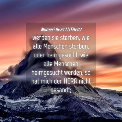 Picture 04 - Numeri 16:29 LUTH1912 - werden sie sterben, wie alle Menschen sterben, - Bible Verse Picture