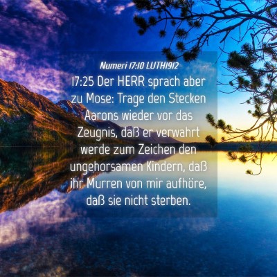 Picture 04 - Numeri 17:10 LUTH1912 - 17:25 Der HERR sprach aber zu Mose: Trage den - Bible Verse Picture