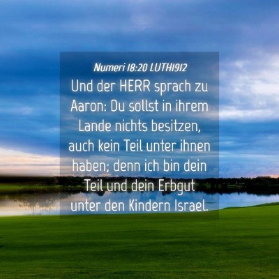 Picture 04 - Numeri 18:20 LUTH1912 - Und der HERR sprach zu Aaron: Du sollst in ihrem - Bible Verse Picture