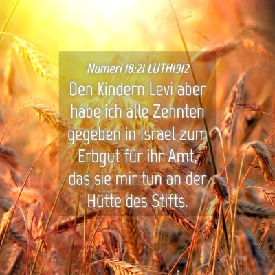 Picture 04 - Numeri 18:21 LUTH1912 - Den Kindern Levi aber habe ich alle Zehnten - Bible Verse Picture