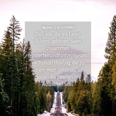Picture 04 - Numeri 2:16 LUTH1912 - Daß alle, die ins Lager Rubens gehören, seien - Bible Verse Picture