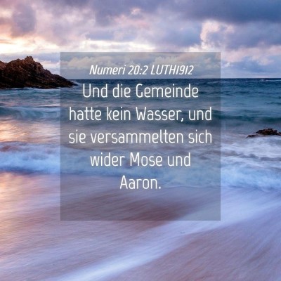 Picture 04 - Numeri 20:2 LUTH1912 - Und die Gemeinde hatte kein Wasser, und sie - Bible Verse Picture