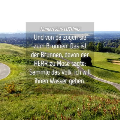 Picture 04 - Numeri 21:16 LUTH1912 - Und von da zogen sie zum Brunnen. Das ist der - Bible Verse Picture