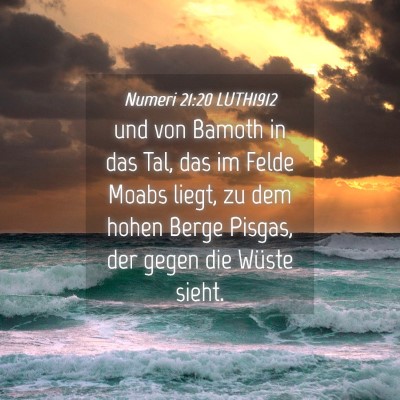 Picture 04 - Numeri 21:20 LUTH1912 - und von Bamoth in das Tal, das im Felde Moabs - Bible Verse Picture