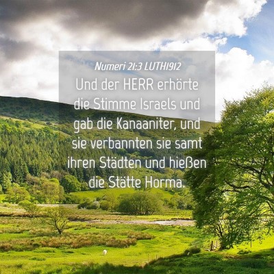 Picture 04 - Numeri 21:3 LUTH1912 - Und der HERR erhörte die Stimme Israels und gab - Bible Verse Picture