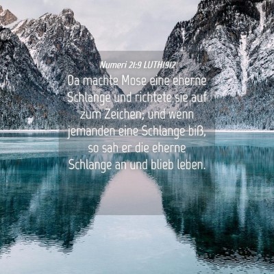 Picture 04 - Numeri 21:9 LUTH1912 - Da machte Mose eine eherne Schlange und richtete - Bible Verse Picture
