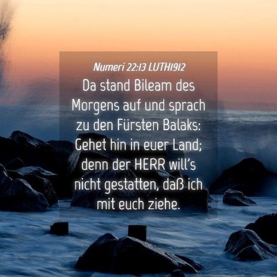 Picture 04 - Numeri 22:13 LUTH1912 - Da stand Bileam des Morgens auf und sprach zu den - Bible Verse Picture