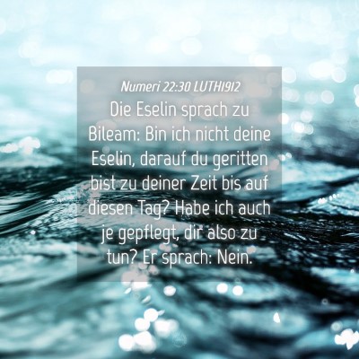 Picture 04 - Numeri 22:30 LUTH1912 - Die Eselin sprach zu Bileam: Bin ich nicht deine - Bible Verse Picture