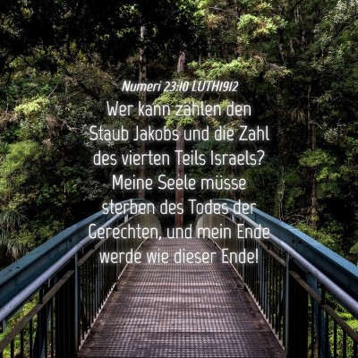 Picture 04 - Numeri 23:10 LUTH1912 - Wer kann zählen den Staub Jakobs und die Zahl - Bible Verse Picture