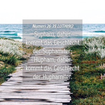 Picture 04 - Numeri 26:39 LUTH1912 - Supham, daher kommt das Geschlecht der - Bible Verse Picture