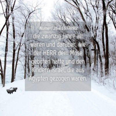 Picture 04 - Numeri 26:4 LUTH1912 - die zwanzig Jahre alt waren und darüber, wie der - Bible Verse Picture