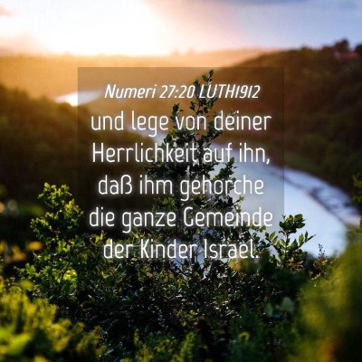 Picture 04 - Numeri 27:20 LUTH1912 - und lege von deiner Herrlichkeit auf ihn, daß - Bible Verse Picture