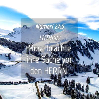 Picture 04 - Numeri 27:5 LUTH1912 - Mose brachte ihre Sache vor den - Bible Verse Picture