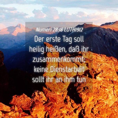 Picture 04 - Numeri 28:18 LUTH1912 - Der erste Tag soll heilig heißen, daß ihr - Bible Verse Picture