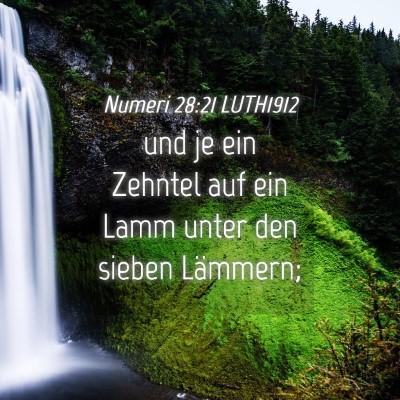 Picture 04 - Numeri 28:21 LUTH1912 - und je ein Zehntel auf ein Lamm unter den sieben - Bible Verse Picture