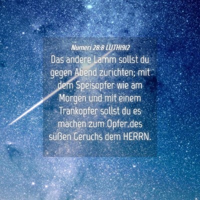 Picture 04 - Numeri 28:8 LUTH1912 - Das andere Lamm sollst du gegen Abend zurichten; - Bible Verse Picture
