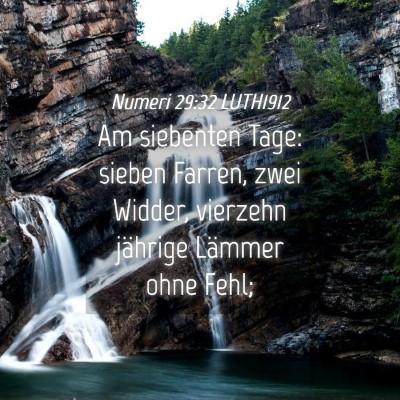 Picture 04 - Numeri 29:32 LUTH1912 - Am siebenten Tage: sieben Farren, zwei Widder, - Bible Verse Picture