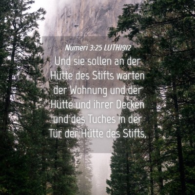 Picture 04 - Numeri 3:25 LUTH1912 - Und sie sollen an der Hütte des Stifts warten - Bible Verse Picture