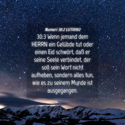 Picture 04 - Numeri 30:2 LUTH1912 - 30:3 Wenn jemand dem HERRN ein Gelübde tut oder - Bible Verse Picture