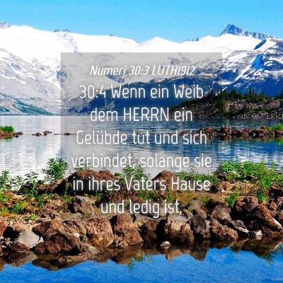 Picture 04 - Numeri 30:3 LUTH1912 - 30:4 Wenn ein Weib dem HERRN ein Gelübde tut und - Bible Verse Picture
