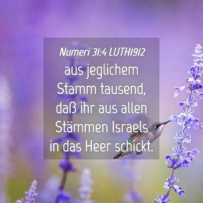 Picture 04 - Numeri 31:4 LUTH1912 - aus jeglichem Stamm tausend, daß ihr aus allen - Bible Verse Picture