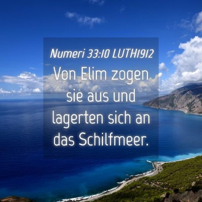 Picture 04 - Numeri 33:10 LUTH1912 - Von Elim zogen sie aus und lagerten sich an das - Bible Verse Picture