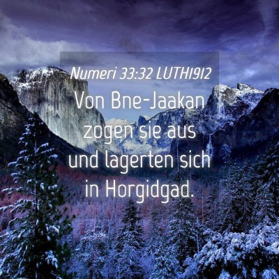 Picture 04 - Numeri 33:32 LUTH1912 - Von Bne-Jaakan zogen sie aus und lagerten sich in - Bible Verse Picture