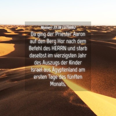Picture 04 - Numeri 33:38 LUTH1912 - Da ging der Priester Aaron auf den Berg Hor nach - Bible Verse Picture