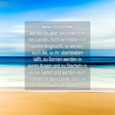 Picture 04 - Numeri 33:55 LUTH1912 - Werdet ihr aber die Einwohner des Landes nicht - Bible Verse Picture