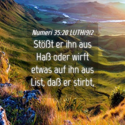 Picture 04 - Numeri 35:20 LUTH1912 - Stößt er ihn aus Haß oder wirft etwas auf ihn - Bible Verse Picture