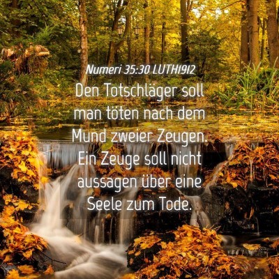 Picture 04 - Numeri 35:30 LUTH1912 - Den Totschläger soll man töten nach dem Mund - Bible Verse Picture