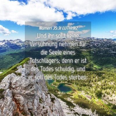 Picture 04 - Numeri 35:31 LUTH1912 - Und ihr sollt keine Versühnung nehmen für die - Bible Verse Picture