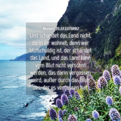 Picture 04 - Numeri 35:33 LUTH1912 - Und schändet das Land nicht, darin ihr wohnet; - Bible Verse Picture