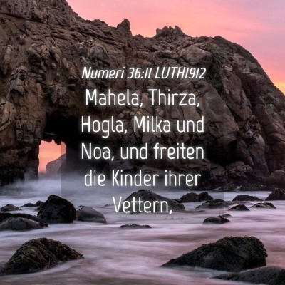 Picture 04 - Numeri 36:11 LUTH1912 - Mahela, Thirza, Hogla, Milka und Noa, und freiten - Bible Verse Picture
