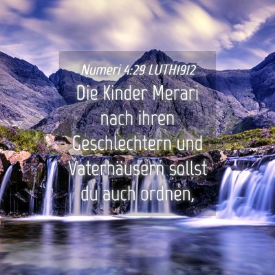 Picture 04 - Numeri 4:29 LUTH1912 - Die Kinder Merari nach ihren Geschlechtern und - Bible Verse Picture