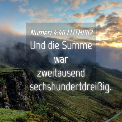 Picture 04 - Numeri 4:40 LUTH1912 - Und die Summe war zweitausend - Bible Verse Picture