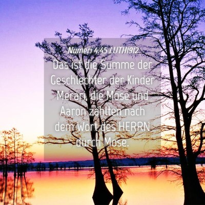 Picture 04 - Numeri 4:45 LUTH1912 - Das ist die Summe der Geschlechter der Kinder - Bible Verse Picture