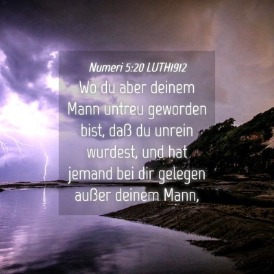 Picture 04 - Numeri 5:20 LUTH1912 - Wo du aber deinem Mann untreu geworden bist, daß - Bible Verse Picture