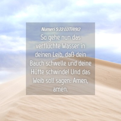 Picture 04 - Numeri 5:22 LUTH1912 - So gehe nun das verfluchte Wasser in deinen Leib, - Bible Verse Picture
