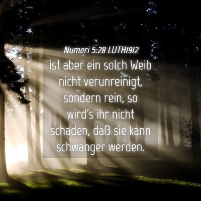 Picture 04 - Numeri 5:28 LUTH1912 - ist aber ein solch Weib nicht verunreinigt, - Bible Verse Picture