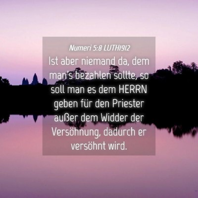 Picture 04 - Numeri 5:8 LUTH1912 - Ist aber niemand da, dem man's bezahlen sollte, - Bible Verse Picture