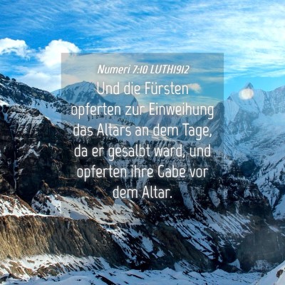Picture 04 - Numeri 7:10 LUTH1912 - Und die Fürsten opferten zur Einweihung das - Bible Verse Picture