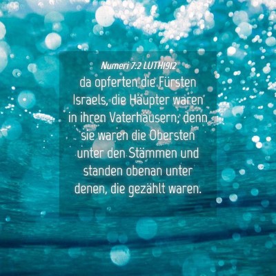 Picture 04 - Numeri 7:2 LUTH1912 - da opferten die Fürsten Israels, die Häupter - Bible Verse Picture