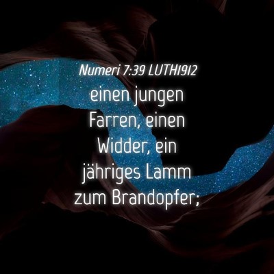Picture 04 - Numeri 7:39 LUTH1912 - einen jungen Farren, einen Widder, ein jähriges - Bible Verse Picture