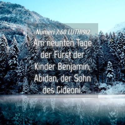 Picture 04 - Numeri 7:60 LUTH1912 - Am neunten Tage der Fürst der Kinder Benjamin, - Bible Verse Picture