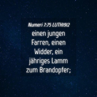 Picture 04 - Numeri 7:75 LUTH1912 - einen jungen Farren, einen Widder, ein jähriges - Bible Verse Picture