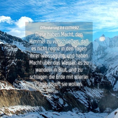 Picture 04 - Offenbarung 11:6 LUTH1912 - Diese haben Macht, den Himmel zu verschließen, - Bible Verse Picture