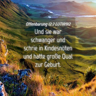 Picture 04 - Offenbarung 12:2 LUTH1912 - Und sie war schwanger und schrie in Kindesnöten - Bible Verse Picture